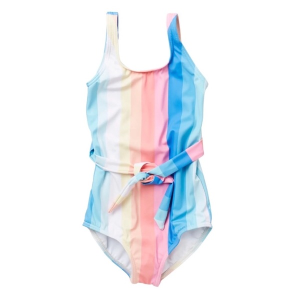 Billabong ๐ Me n You Girlsโ Striped Rainbow Tie Vacation One Piece ๐๐๏ธ - Picture 4 of 12